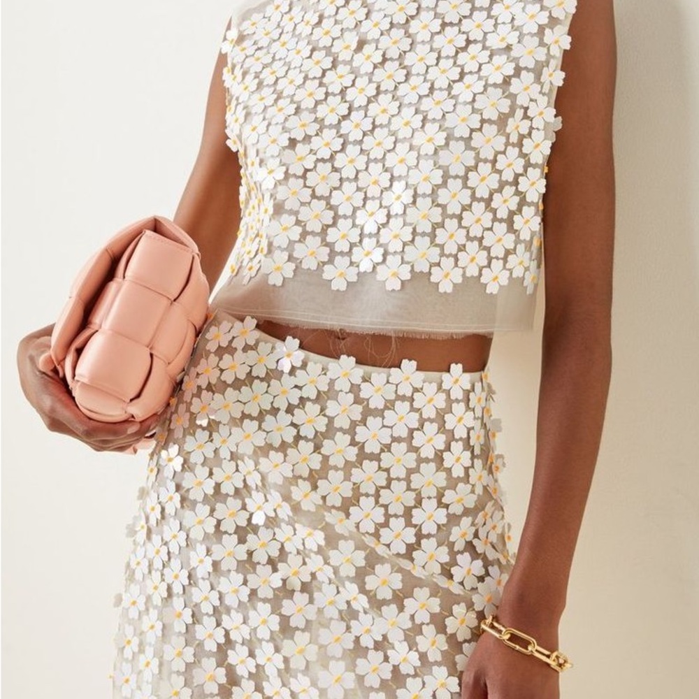 Aje Cream Floral Mini Skirt - Picture 3 of 5